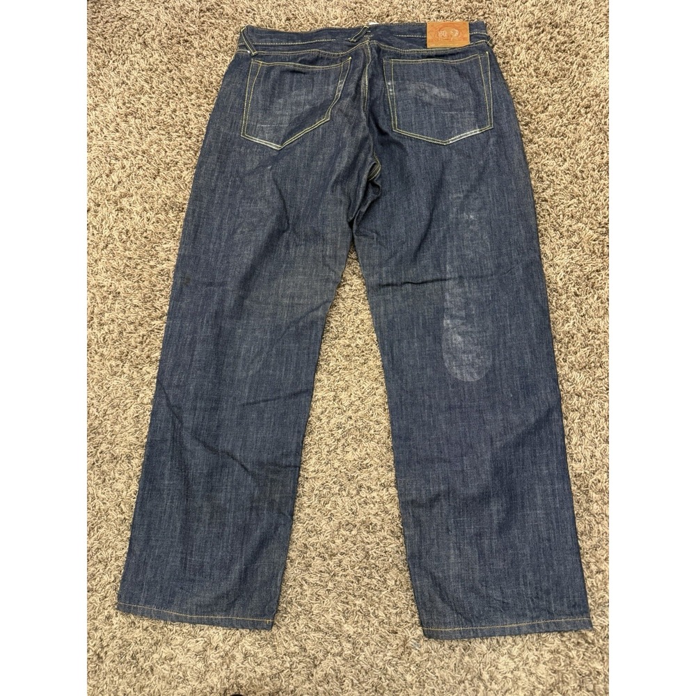 Evisu Jeans Vintage Y2K Selvedge Denim Painted Arcs Cinch Back Mens Size 38x32